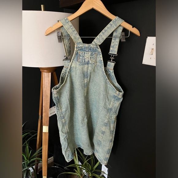 NWT FREE PEOPLE WE THE FREE Overall Smock Mini Top In Oceanic MSRP $98 - Picture 10 of 10